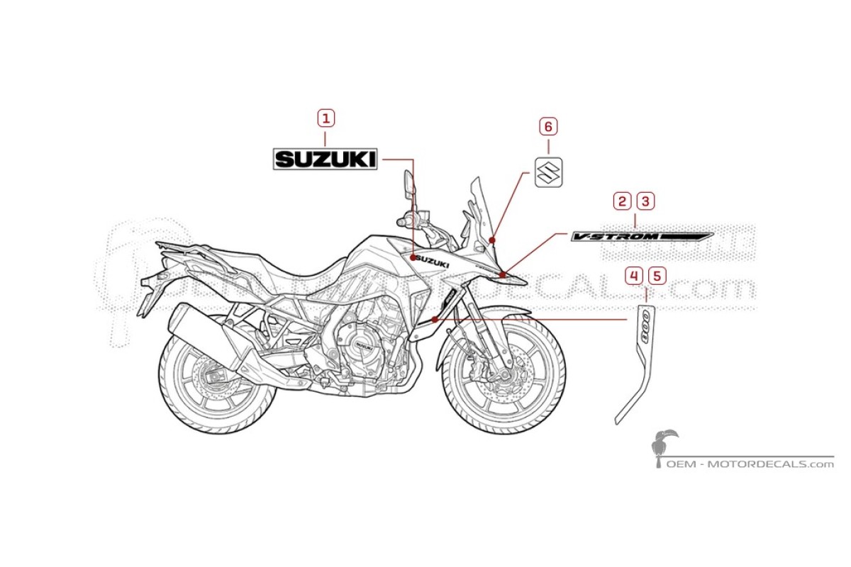 Decals for Suzuki DL800 VSTROM  2025 • Suzuki OEM Decals