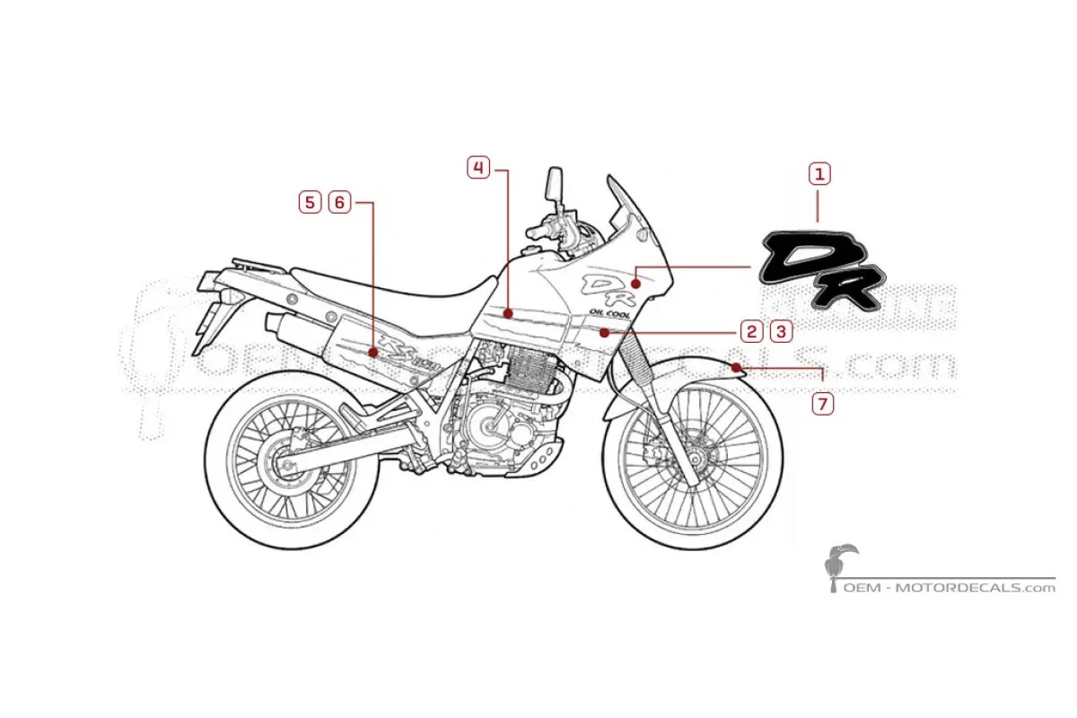 Pegatinas para Suzuki DR650 RS 1991 • Suzuki Pegatinas OEM