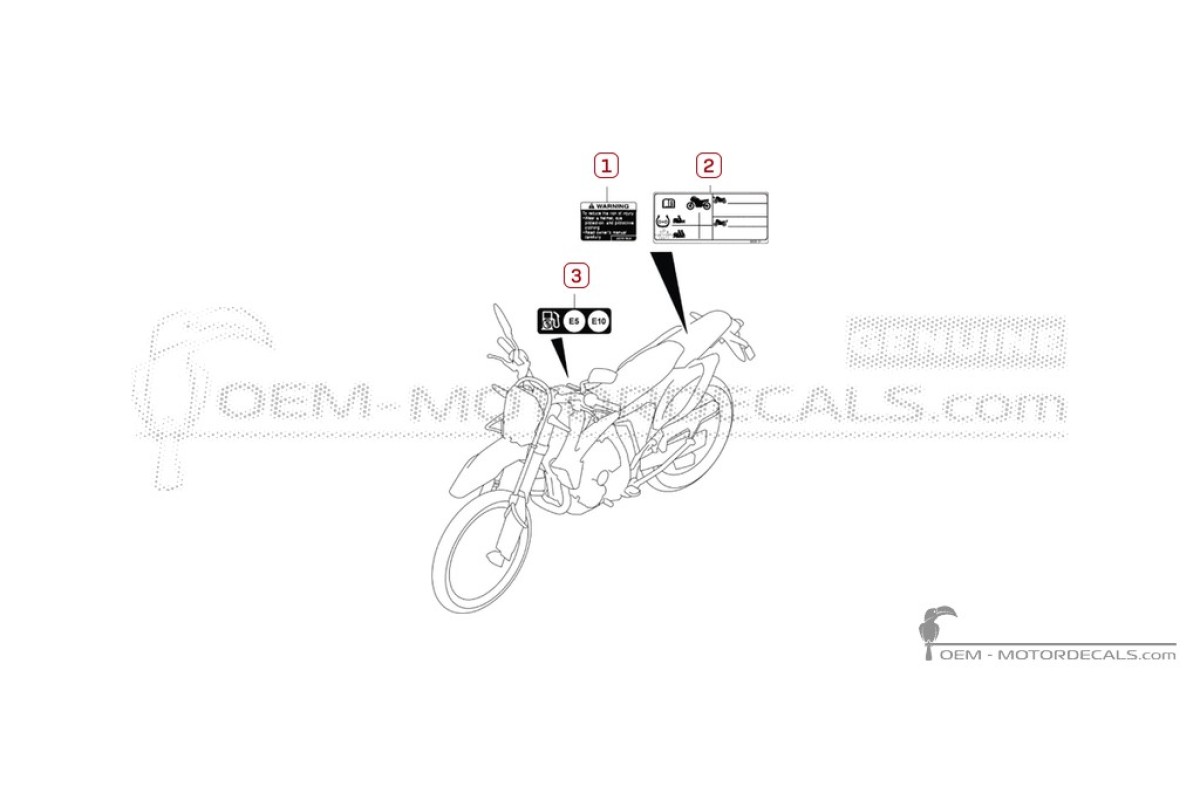 Caution labels for DR-Z4SM 2026 • Suzuki OEM Decals