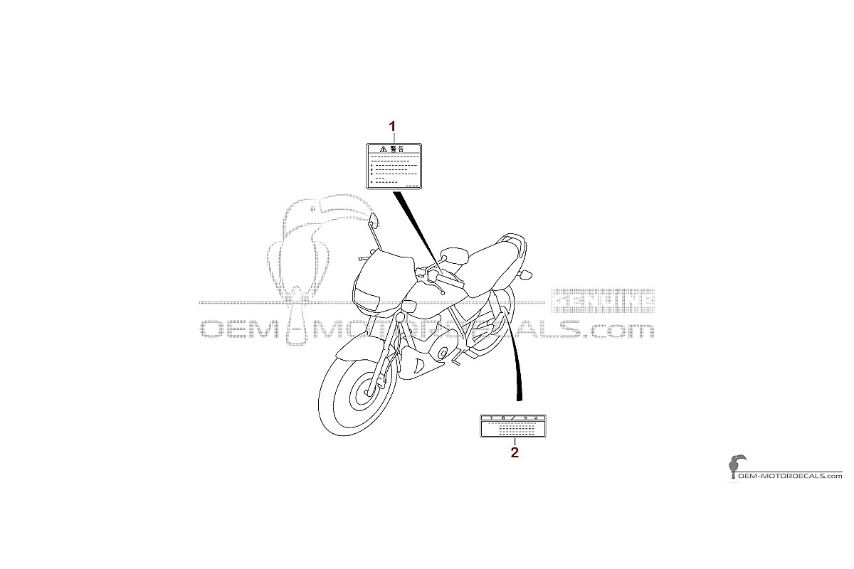 Autocollants pour Suzuki EN125 2003 - Étiquettes de mise en garde • Suzuki Autocollants OEM