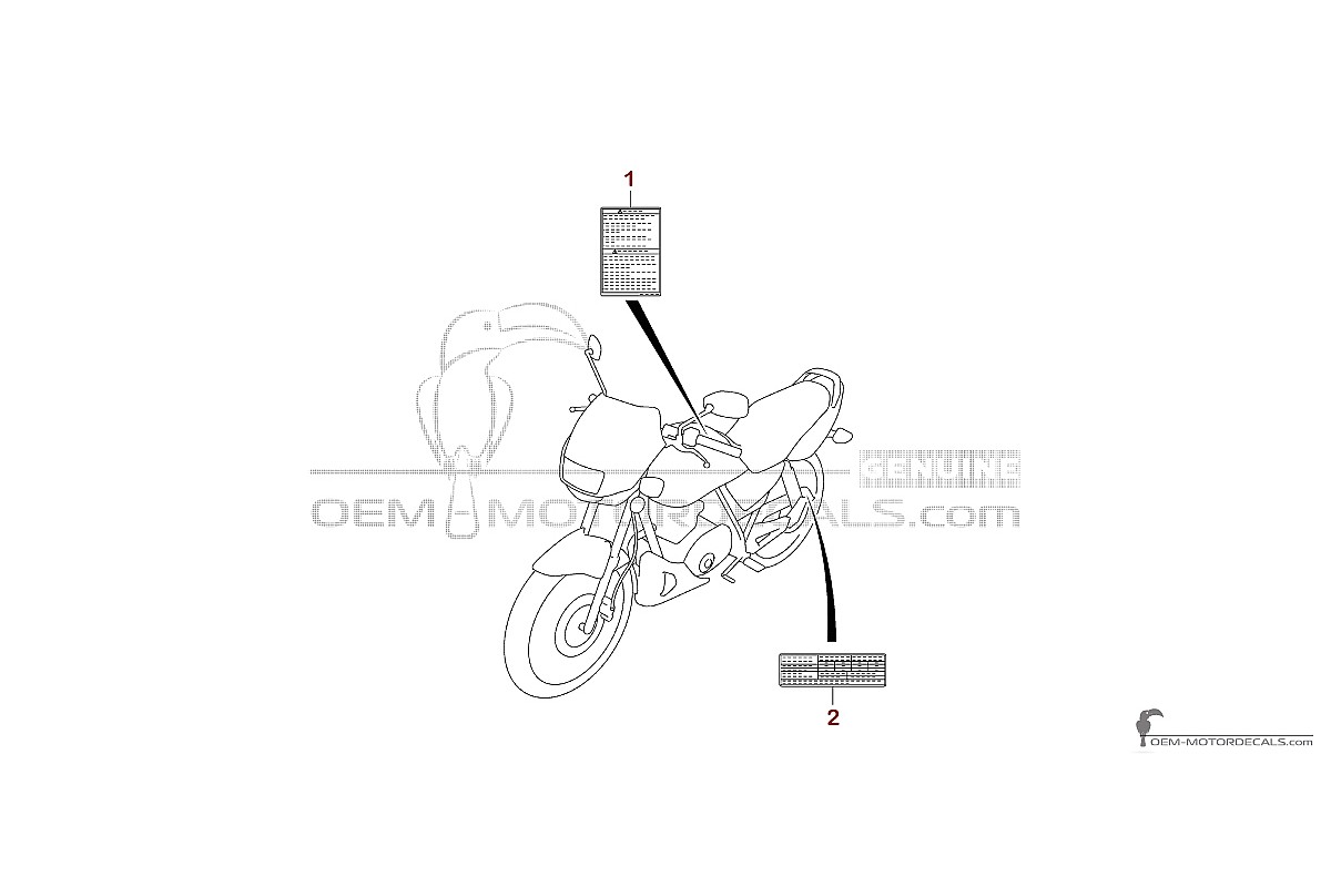 Adesivi per Suzuki EN125 2009 - Etichette di avvertenza • Suzuki Adesivi OEM