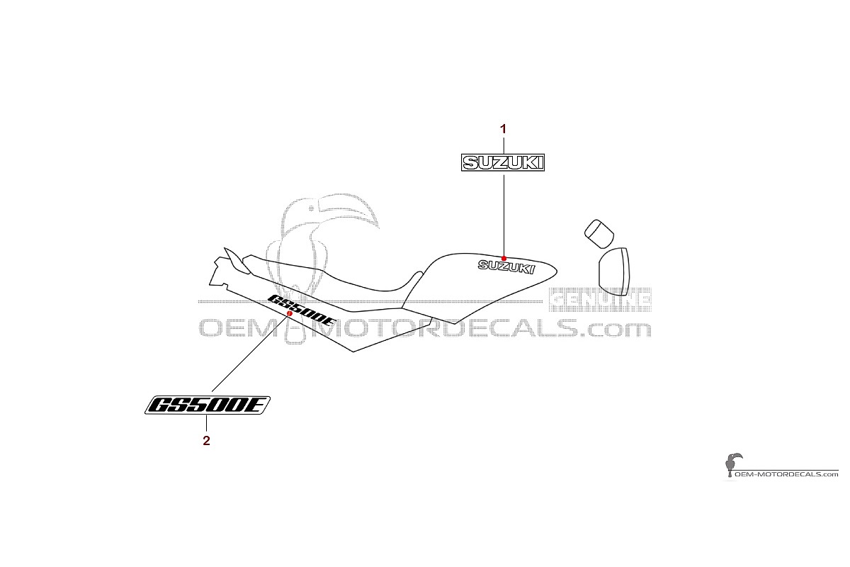 Naklejki do Suzuki GS500E 1996 - Zielony • Suzuki Naklejki OEM
