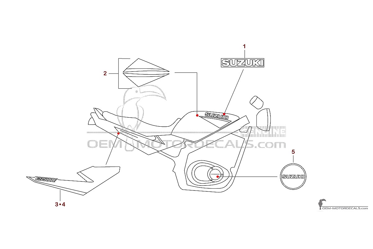 Adesivi per Suzuki GS500E 1999 - Nero • Suzuki Adesivi OEM