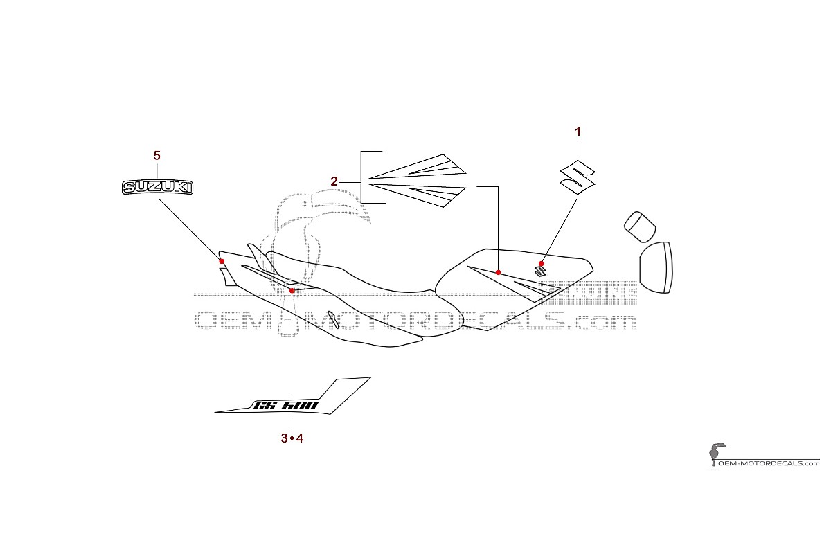 Naklejki do Suzuki GS500E 2004 - Niebieski • Suzuki Naklejki OEM