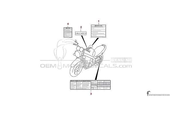 Suzuki GS500E 2004 - Etykiety ostrzegawcze