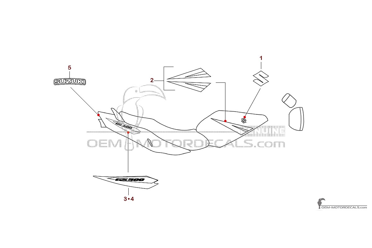 Adesivi per Suzuki GS500E 2005 - Blu • Suzuki Adesivi OEM
