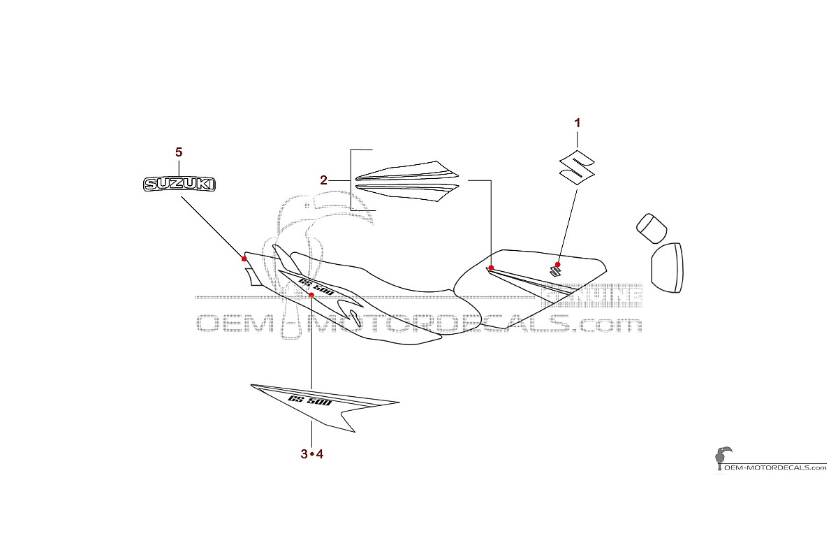 Decals for Suzuki GS500E 2006 - Blue • Suzuki OEM Decals