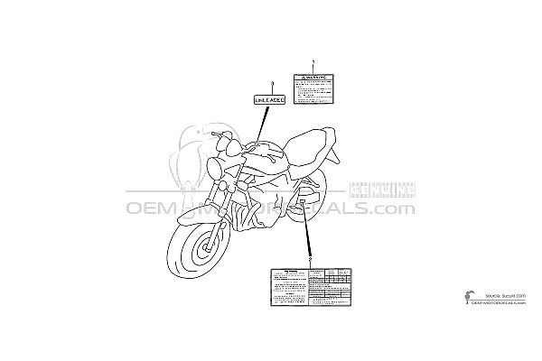 SUZKI GSF600N BANDIT - Caution labels