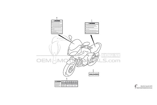 Suzuki GSF600N BANDIT - Caution labels