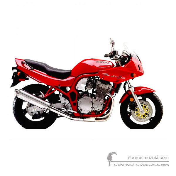 Stickers voor Suzuki GSF600S BANDIT 1997 - Rood • Suzuki OEM Stickers