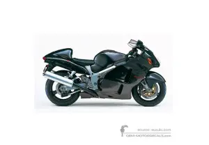 Decals for Suzuki GSX1300R Hayabusa 2000 - Black • Suzuki OEM Decals