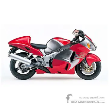 Suzuki GSX1300R Hayabusa 2001 - Rouge - Candy Vervety Red / Metallic Galaxy Silver