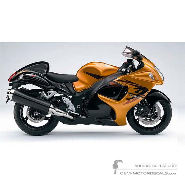 Autocollants pour Suzuki GSX1300R HAYABUSA 2009 - D'or • Suzuki Autocollants OEM