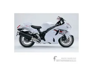 Autocollants pour Suzuki GSX1300R HAYABUSA 2012 - Blanc • Suzuki Autocollants OEM