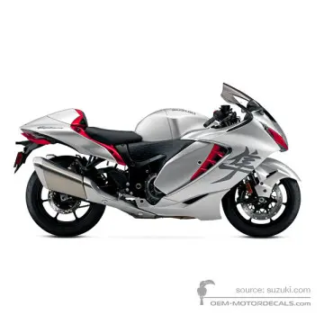 Suzuki GSX1300R HAYABUSA 2022 - Srebrny - Metallic Matte Sword Silver / Candy Daring Red
