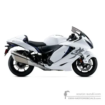 Suzuki GSX1300R HAYABUSA 2022 - Bianco - Pearl Brilliant White / Metallic Matte Stellar Blue