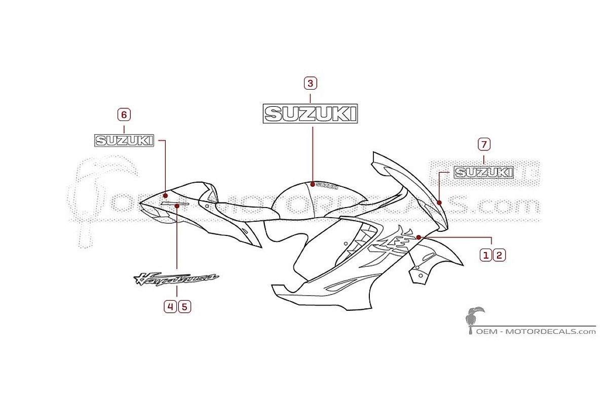 Decals for Suzuki GSX1300R HAYABUSA 2025 • Suzuki OEM Decals