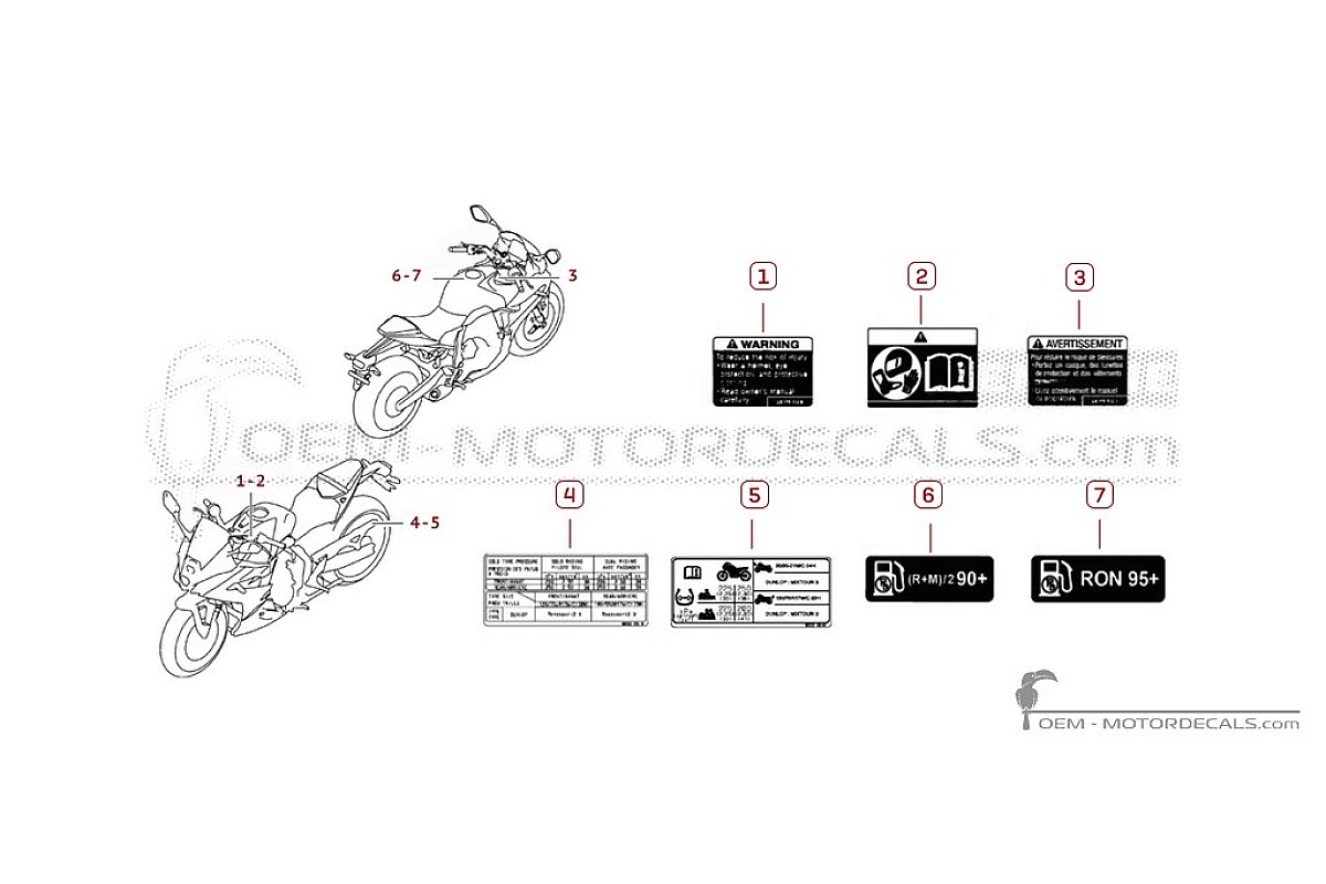 Aufkleber für Warnhinweise • Suzuki OEM-Aufkleber