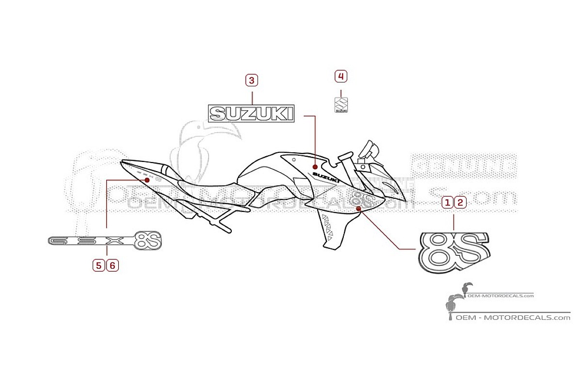 Decals for Suzuki GSX8S 2026 • Suzuki OEM Decals