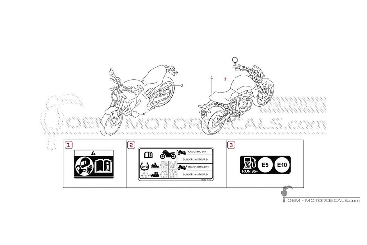 Étiquettes d'avertissement pour GSX8TT 2026 • Suzuki Autocollants OEM