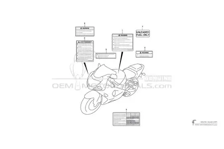 Suzuki GSXR1000 - Caution labels