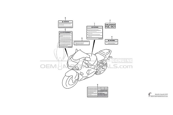 Suzuki GSXR1000 - Caution labels