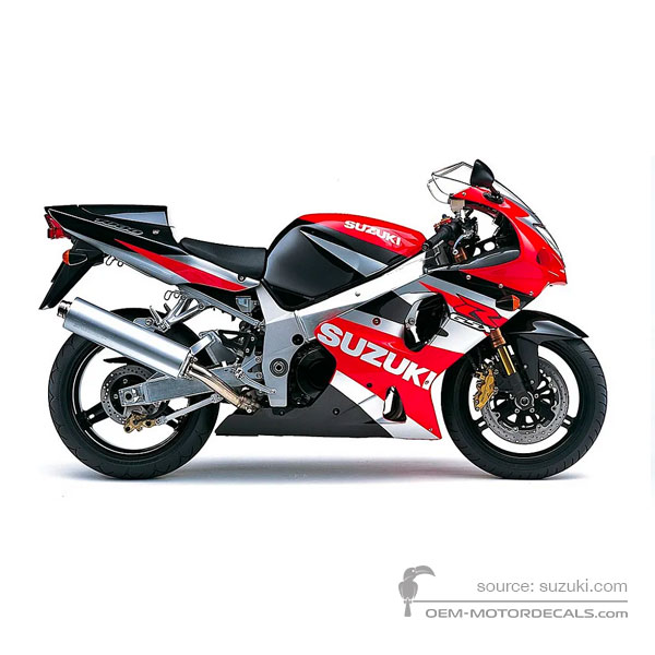 Stickers voor Suzuki GSXR1000 2002 - Rood • Suzuki OEM Stickers