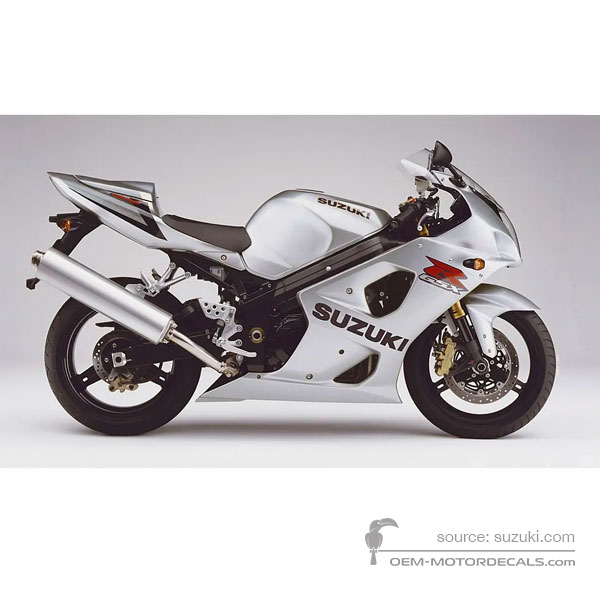 Stickers voor Suzuki GSXR1000 2003 - Zilver • Suzuki OEM Stickers