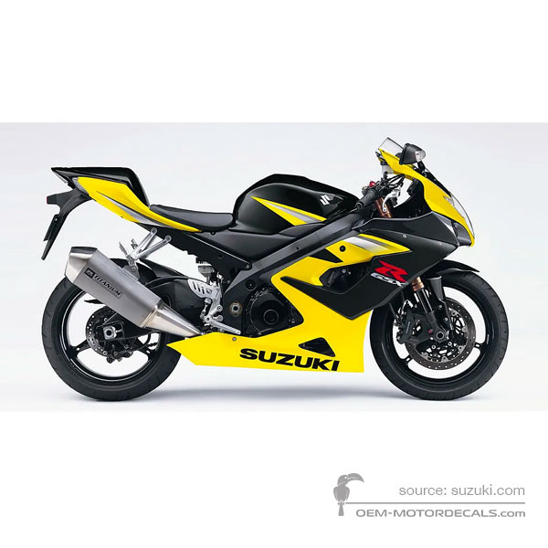 Autocollants pour Suzuki GSXR1000 2005 - Jaune • Suzuki Autocollants OEM