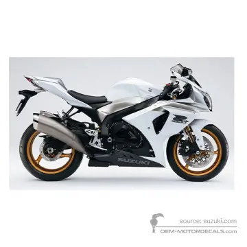 Suzuki GSXR1000 2009 - Biały - Glass Splash White / Metallic Mystic Silver