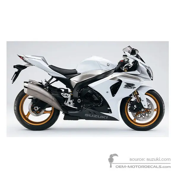 Suzuki GSXR1000 2009 - Weiss - Glass Splash White / Metallic Mystic Silver