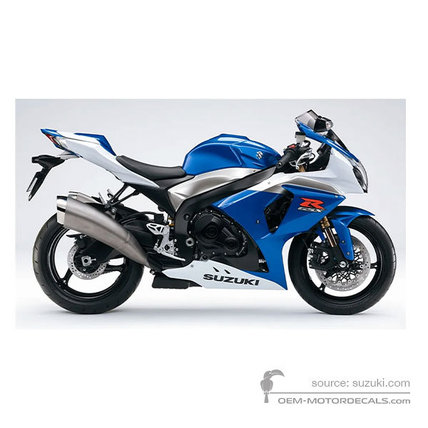 Decals for Suzuki GSXR1000 2009 - Blue White • Suzuki OEM Decals