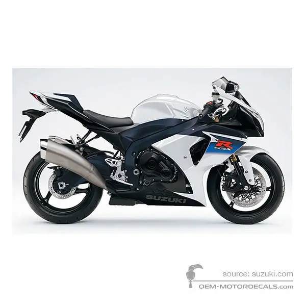 Suzuki GSXR1000 2010 - Weiss - Glass Splash White / Metallic Mat Stellar Blue