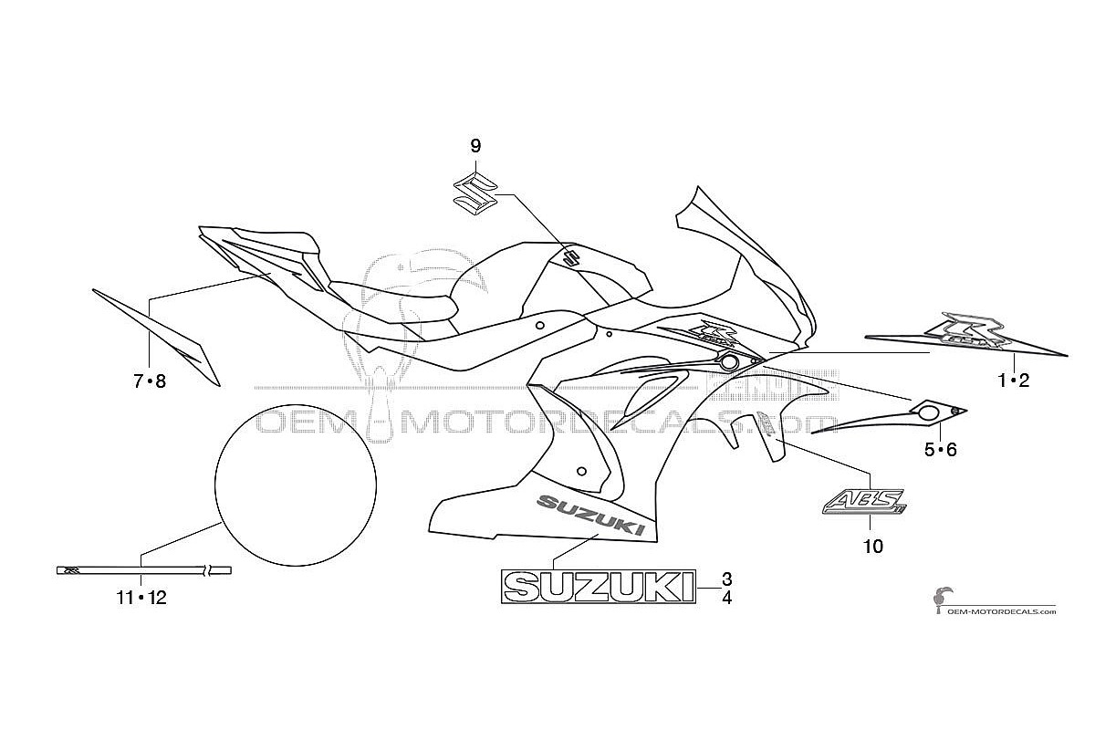 Decals for Suzuki GSXR1000 2017 - Red • Suzuki OEM Decals