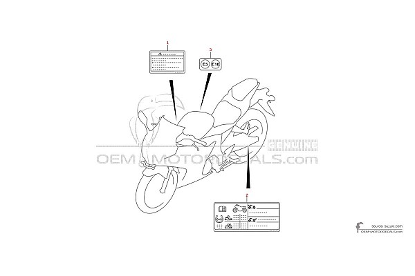 Suzuki GSXR125 - Vorsichtsetiketten