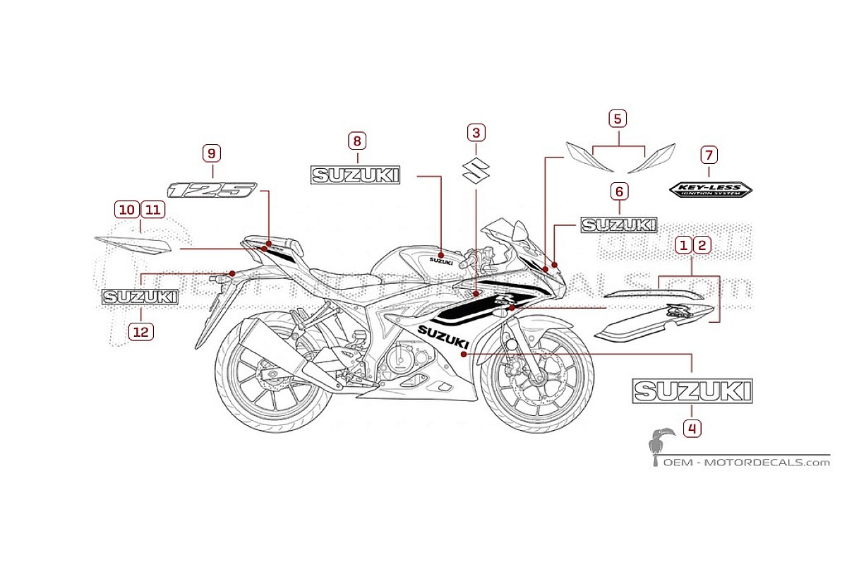 Naklejki do Suzuki GSXR125 2026 • Suzuki Naklejki OEM
