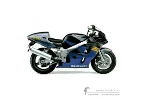 Adesivi per Suzuki GSXR600 1997 - Nero • Suzuki Adesivi OEM