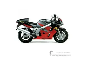 Autocollants pour Suzuki GSXR600 1997 - Rouge • Suzuki Autocollants OEM