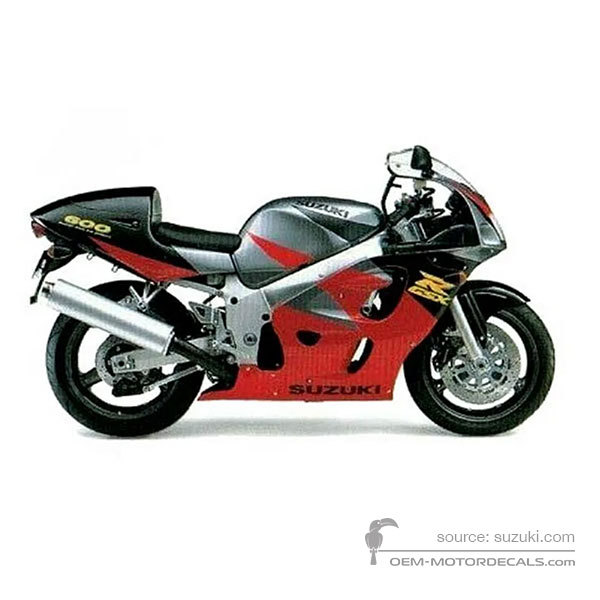 Adesivi per Suzuki GSXR600 1997 - Rosso • Suzuki Adesivi OEM