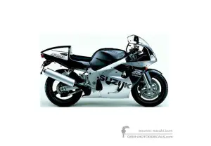Naklejki do Suzuki GSXR600 1998 - Czarny • Suzuki Naklejki OEM