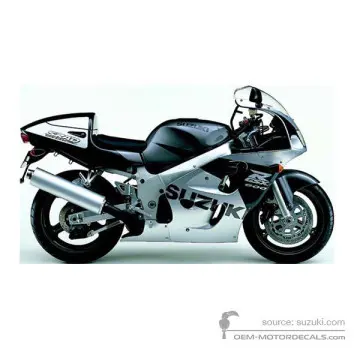 Suzuki GSXR600 1998 - Black - Flash Silver Metallic / Metallic Light Charcoal