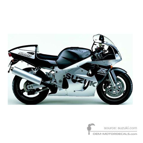 Stickers voor Suzuki GSXR600 1998 - Zwart • Suzuki OEM Stickers