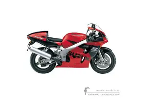 Autocollants pour Suzuki GSXR600 1998 - Rouge • Suzuki Autocollants OEM