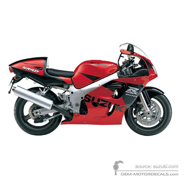 Stickers voor Suzuki GSXR600 1998 - Rood • Suzuki OEM Stickers