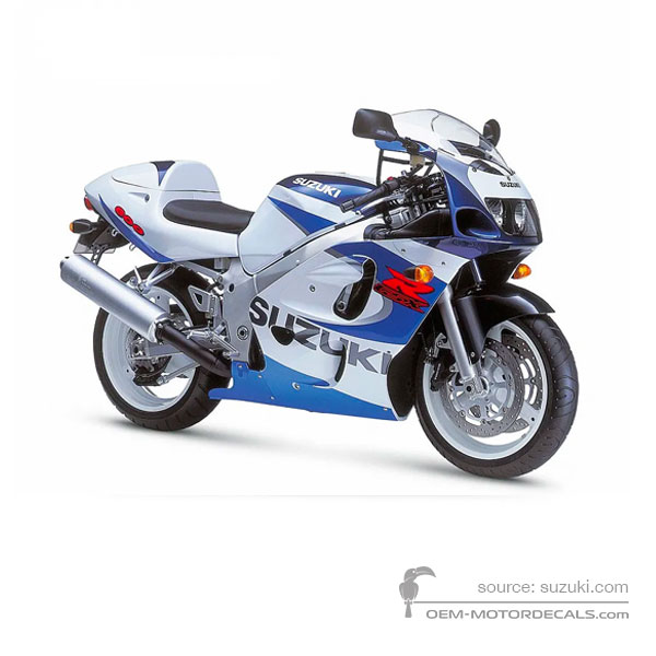 Stickers voor Suzuki GSXR600 1999 - Blauw Wit • Suzuki OEM Stickers