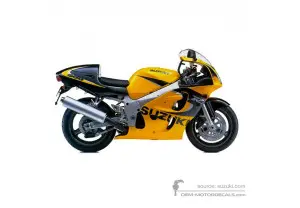 Adesivi per Suzuki GSXR600 1999 - Nero Giallo • Suzuki Adesivi OEM