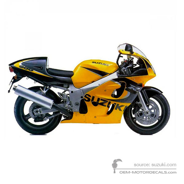 Stickers voor Suzuki GSXR600 1999 - Zwart Geel • Suzuki OEM Stickers