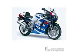 Autocollants pour Suzuki GSXR600 2000 - Bleu Blanc • Suzuki Autocollants OEM
