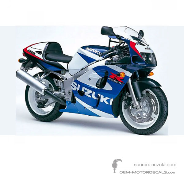 Adesivi per Suzuki GSXR600 2000 - Blu Bianco • Suzuki Adesivi OEM