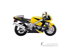 Adesivi per Suzuki GSXR600 2000 - Nero Giallo • Suzuki Adesivi OEM